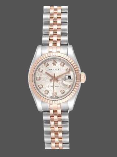 Rolex Datejust 179171 Silver jubilee anniversary Dial Fluted Bezel 26MM Lady Replica Watch