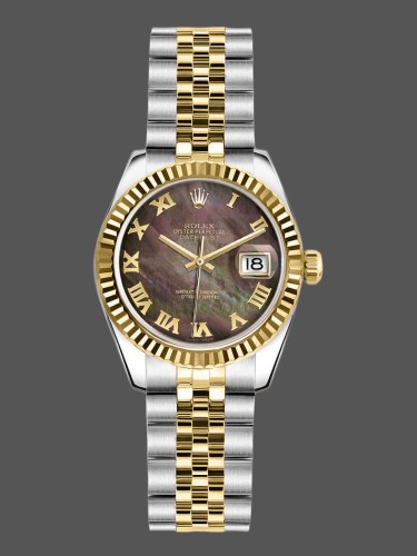 Rolex Datejust 179173 Mother Of Pearl Black Dial 26MM Lady Replica Watch