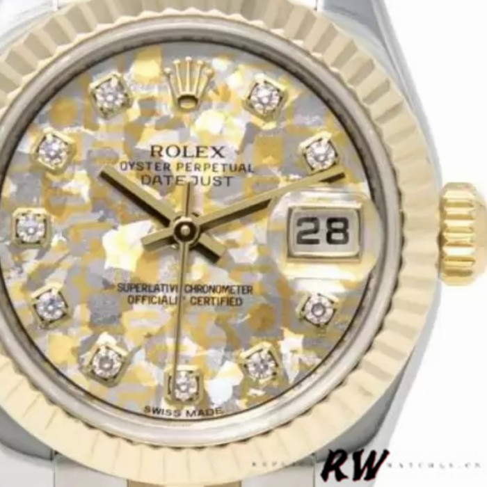 Rolex Datejust 179173 Jubilee Crystal Grey and Champagne Dial 26MM Lady Replica Watch