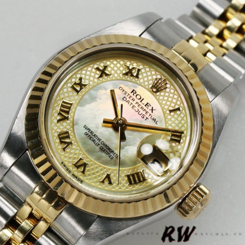Rolex Datejust 179173 Decorated Mother Of Pearl Champagne Dial 26MM Lady Replica Watch
