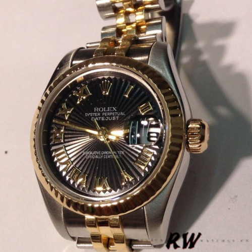 Rolex Datejust 179173 Sunbeam Silver Dial Fluted Bezel 26MM Lady Replica Watch