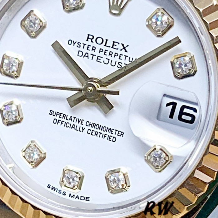 Rolex Datejust 179173 White Diamond Dial Fluted Bezel 26MM Lady Replica Watch