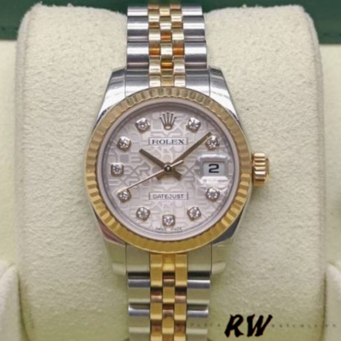 Rolex Datejust 179173 Silver Jubilee Diamond Dial Fluted Bezel 26MM Lady Replica Watch