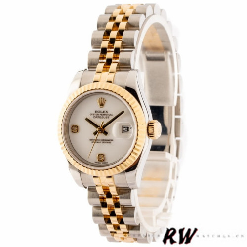 Rolex Datejust 179173 White Dial Diamonds Fluted Bezel 26MM Lady Replica Watch