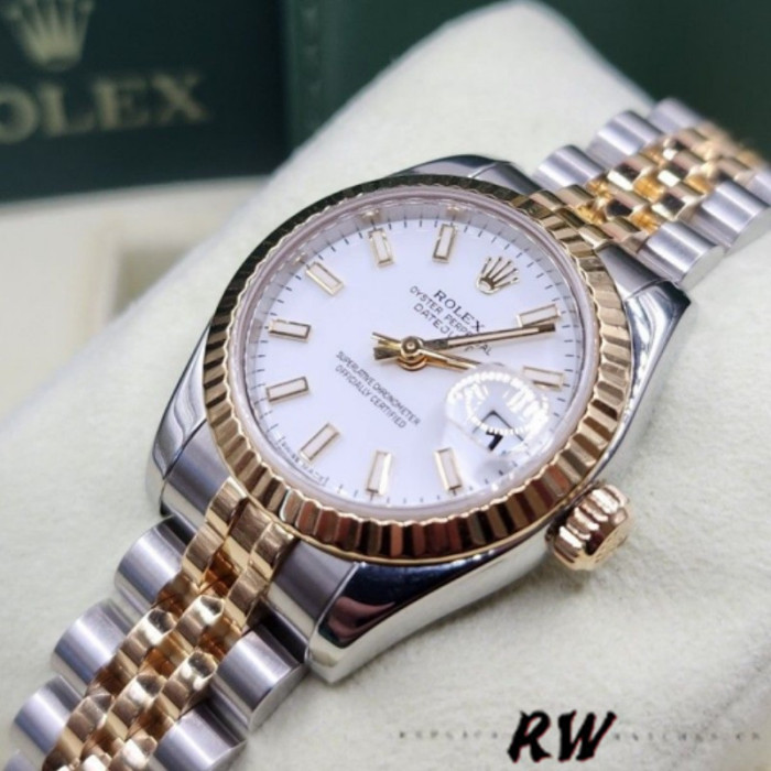 Rolex Datejust 179173 White Index Dial Fluted Bezel 26MM Lady Replica Watch