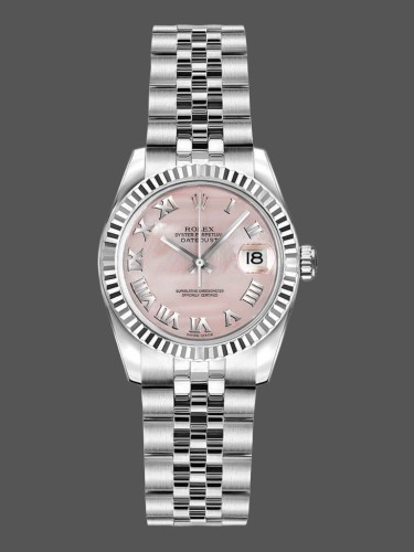 Rolex Datejust 179174 Mother of Pearl Pink Dial Fluted Bezel 26MM Lady Replica Watch