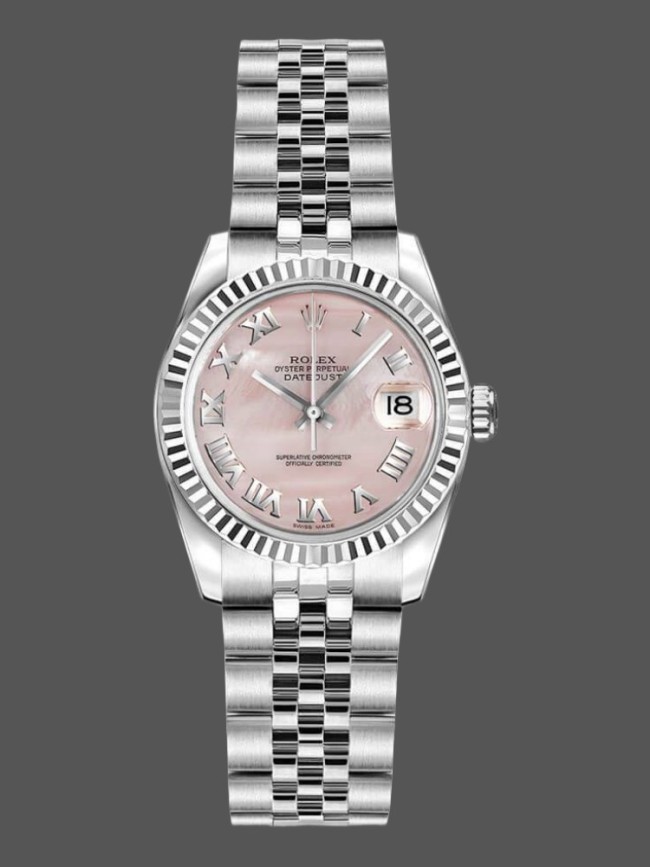 Rolex Datejust 179174 Mother of Pearl Pink Dial Fluted Bezel 26MM Lady Replica Watch