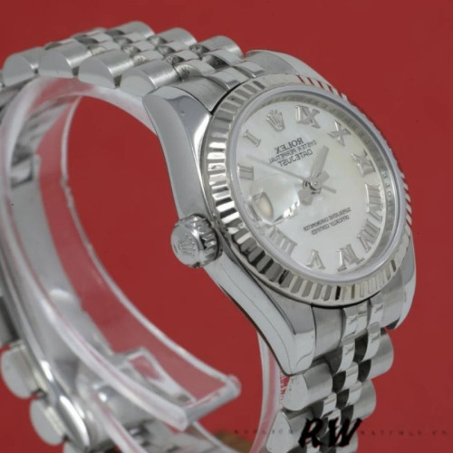 Rolex Datejust 179174 Mother Of Pearl White Dial Fluted Bezel 26MM Lady Replica Watch