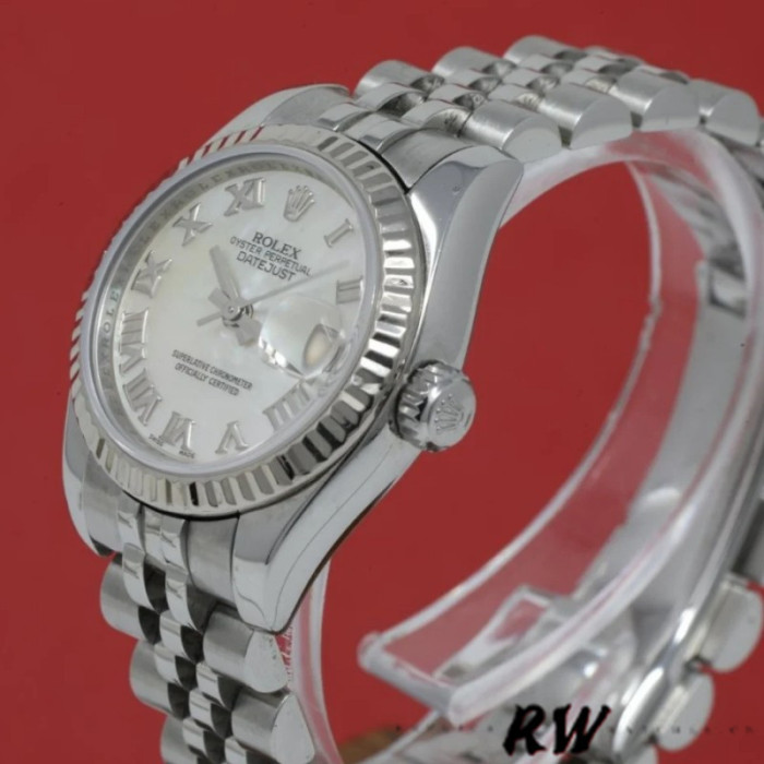 Rolex Datejust 179174 Mother Of Pearl White Dial Fluted Bezel 26MM Lady Replica Watch