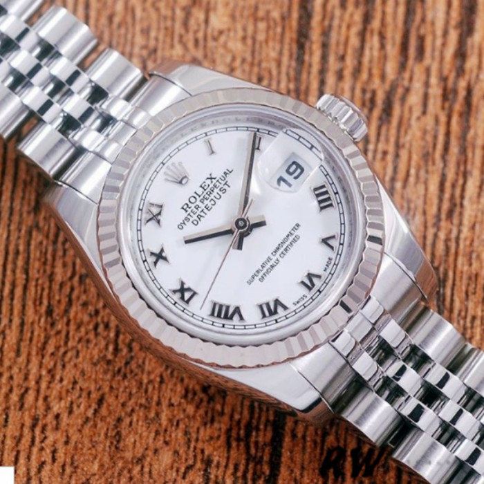Rolex Datejust 179174 White Roman Dial Fluted Bezel 26MM Lady Replica Watch