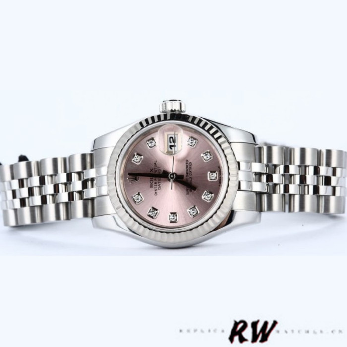 Rolex Datejust 179174 Pink Diamond Dial Fluted Bezel 26MM Lady Replica Watch