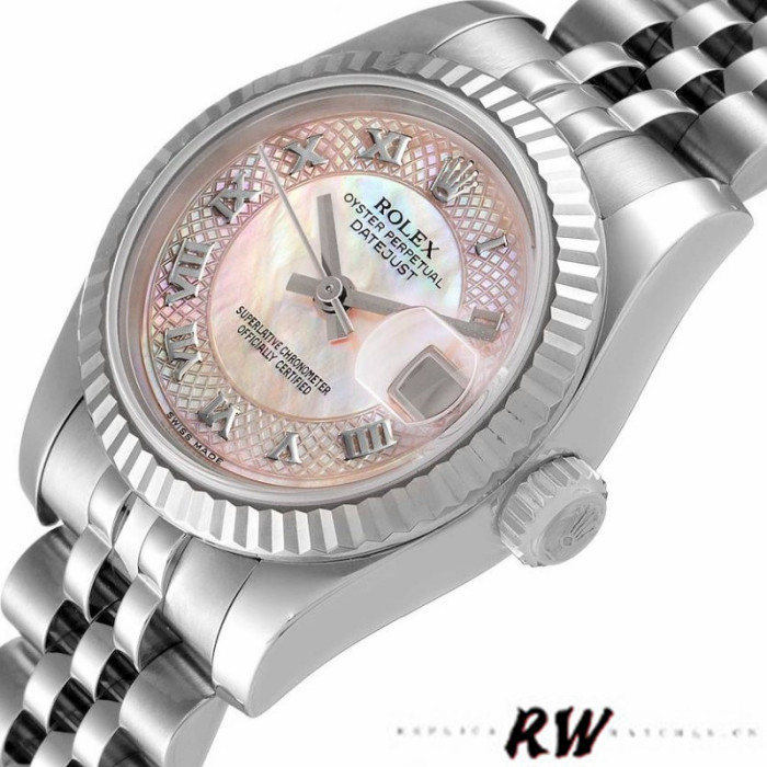 Rolex Datejust 179174 Decorated Mother Of Pearl Dial Fluted Bezel 26MM Lady Replica Watch
