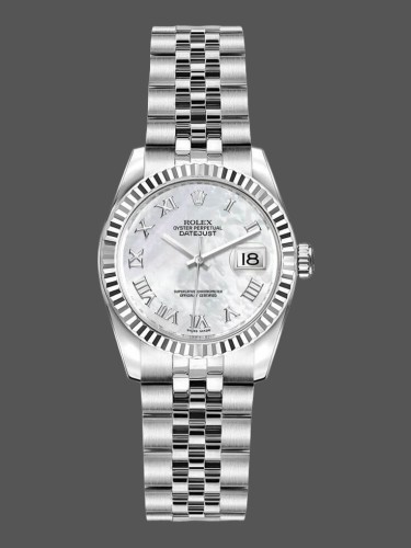 Rolex Datejust 179174 Mother Of Pearl White Dial Fluted Bezel 26MM Lady Replica Watch