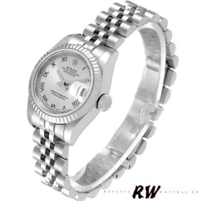 Rolex Datejust 179174 Silver Roman Dial Fluted Bezel 26MM Lady Replica Watch