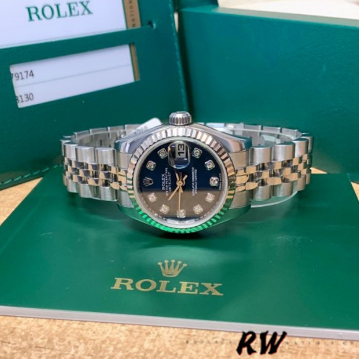 Rolex Datejust 179174 Blue Diamond Dial Fluted Bezel 26MM Lady Replica Watch
