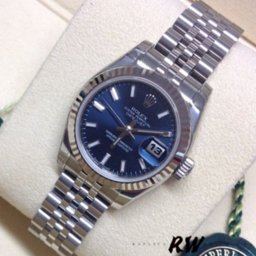 Rolex Datejust 179174 Blue Index Dial Fluted Bezel 26MM Lady Replica Watch