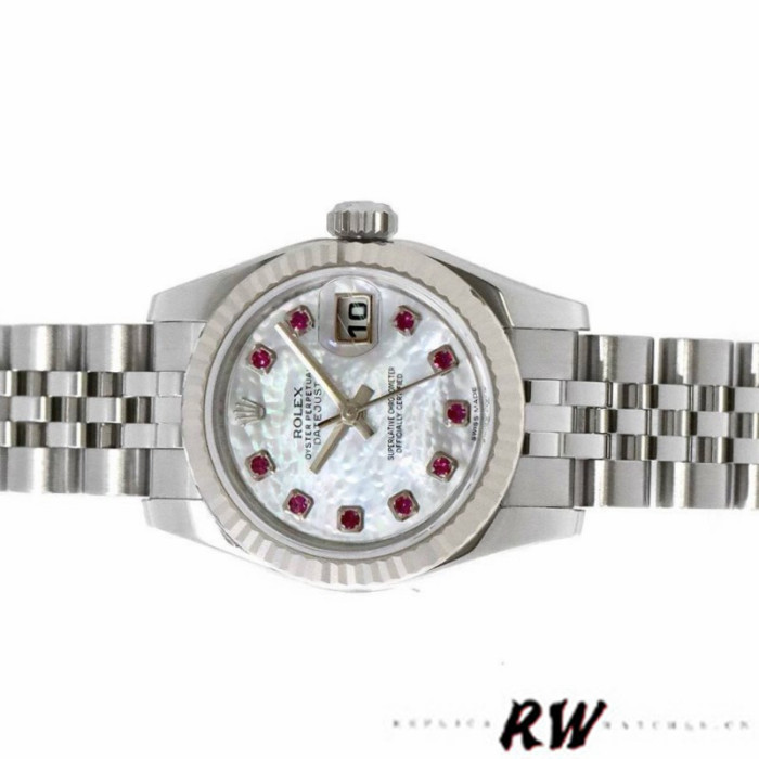 Rolex Datejust 179174 Mother of Pearl White Dial Fluted Bezel 26MM Lady Replica Watch