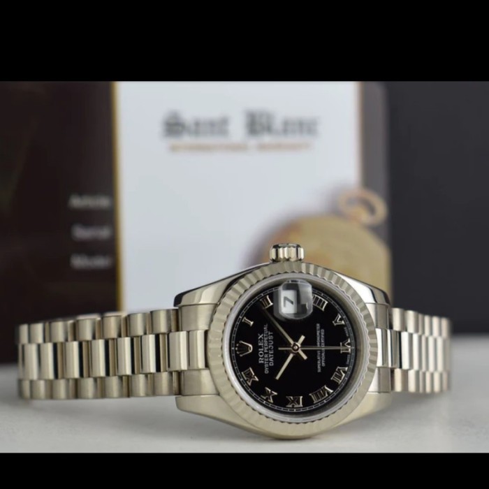 Rolex Datejust 179179 Black Roman Numeral Dial Fluted Bezel 26MM Lady Replica Watch