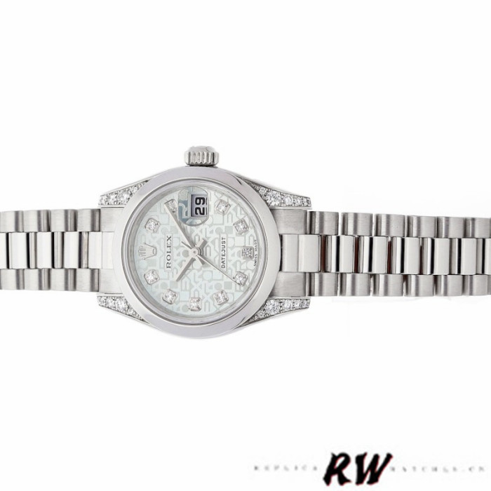 Rolex Datejust 179269 Ice Blue Jubilee Dial Diamond Lugs 26MM Lady Replica Watch