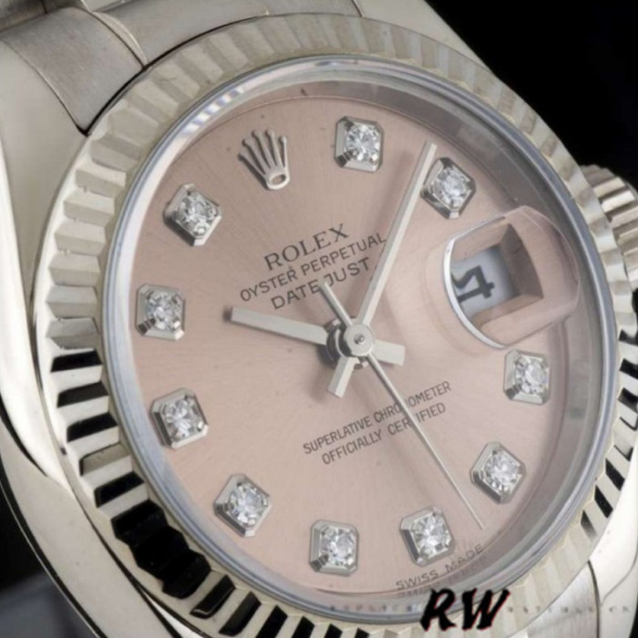 Rolex Datejust 179179 Pink Diamond Dial Fluted Bezel 26MM Lady Replica Watch