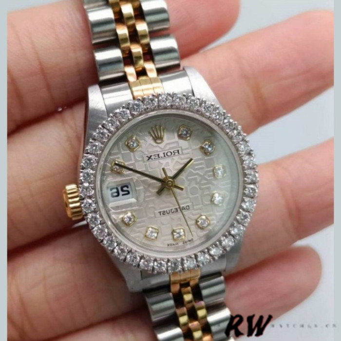 Rolex Datejust 179383 Silver Jubilee Dial 26MM Lady Replica Watch