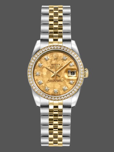 Rolex Datejust 179383 Crystal Gold Dust Champagne Dial 26MM Lady Replica Watch