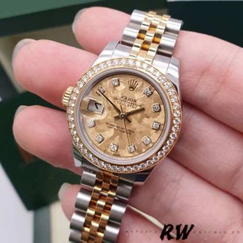 Rolex Datejust 179383 Crystal Gold Dust Champagne Dial 26MM Lady Replica Watch