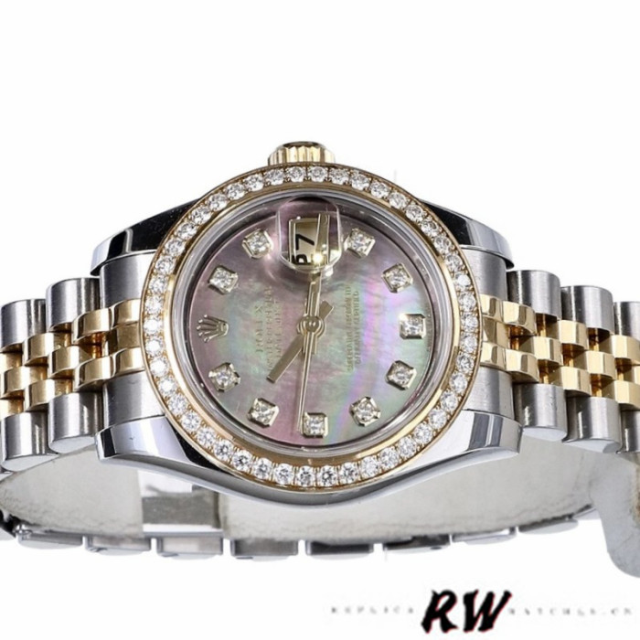 Rolex Datejust 179383 Black Mother Of Pearl Dial 26MM Lady Replica Watch