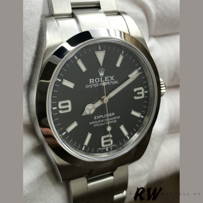 Rolex Explorer 214270 Black Luminous Dial Stainless Steel 39MM Mens Replica Watch