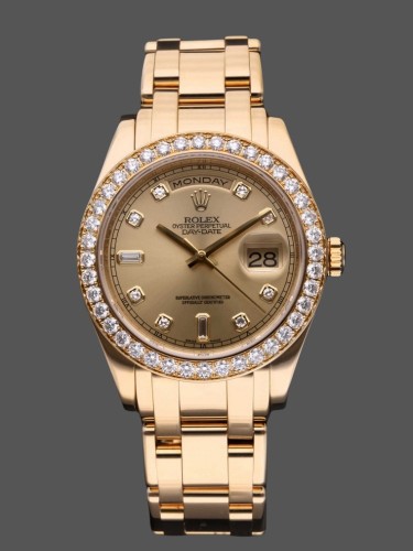 Rolex Day-Date 18948 Champagne Diamond Dial Special Edition 39MM Mens Replica Watch