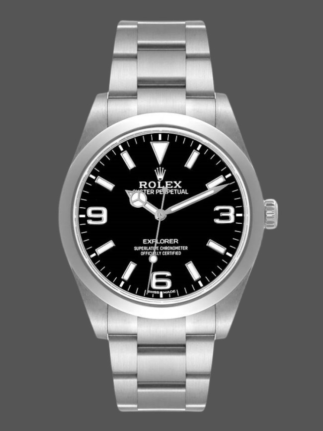 Rolex Explorer 214270 Black Luminous Dial Stainless Steel 39MM Mens Replica Watch