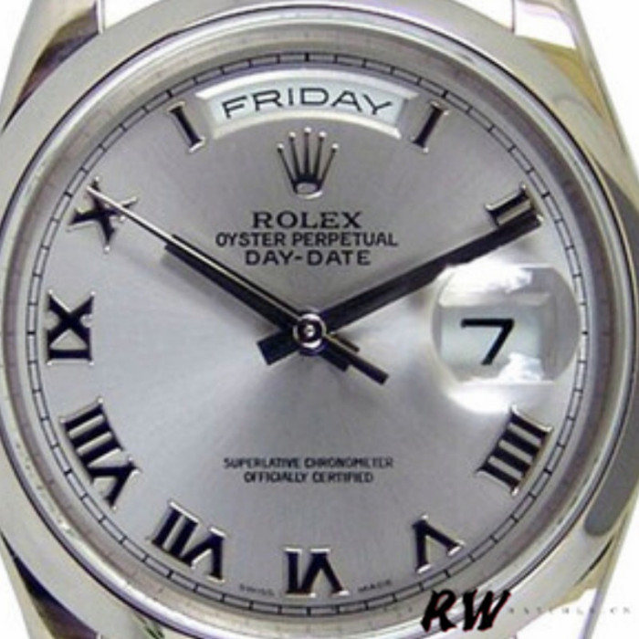 Rolex Day-Date 218206 Concentric Rhodium Grey Roman Numeral Dial Platinum 41MM Mens Replica Watch