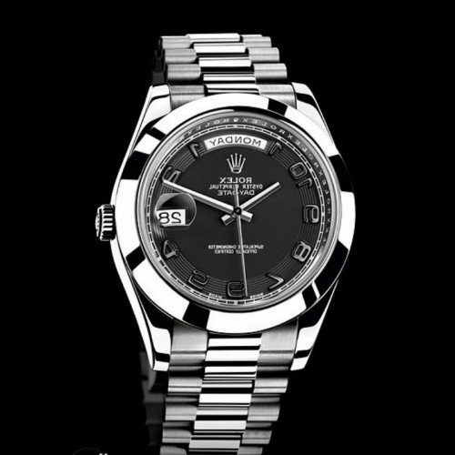 Rolex Day-Date 218206 Concentric Black Dial Platinum 41MM Mens Replica Watch