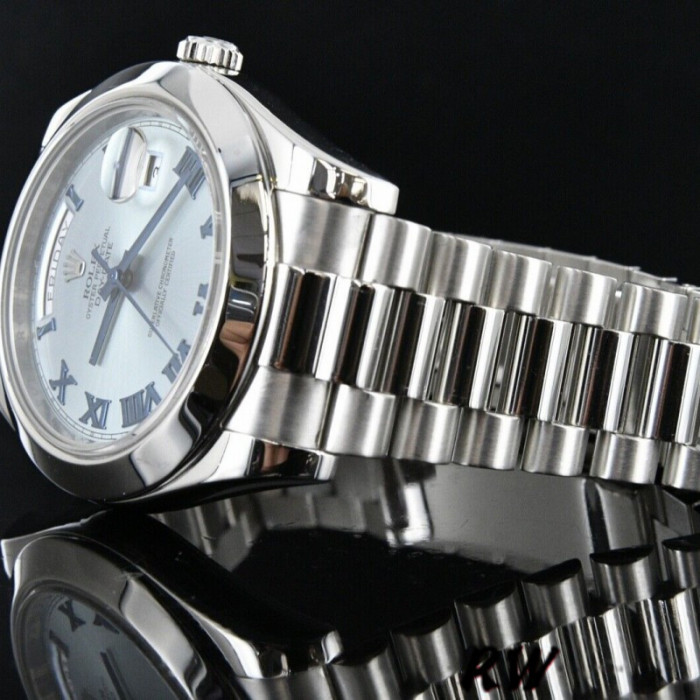 Rolex Day-Date 218206 Ice Blue Dial Platinum 41MM Mens Replica Watch