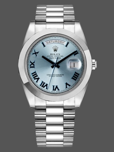Rolex Day-Date 218206 Ice Blue Dial Platinum 41MM Mens Replica Watch