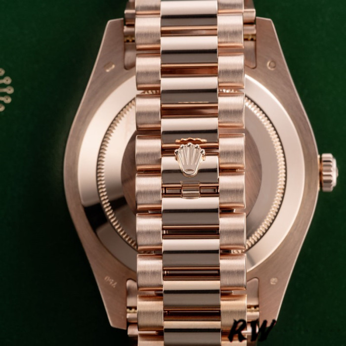 Rolex Day-Date 218235 Diamonds and Rubies Black Dial Rose Gold 41MM Mens Replica Watch