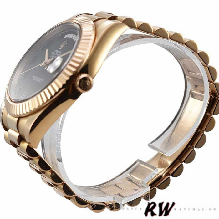 Rolex Day-Date 218235 Black Concentric Arabic Dial Rose Gold 41MM Mens Replica Watch