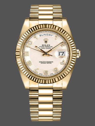 Rolex Day-Date 218238 Ivory Dial Yellow Gold 41MM Mens Replica Watch