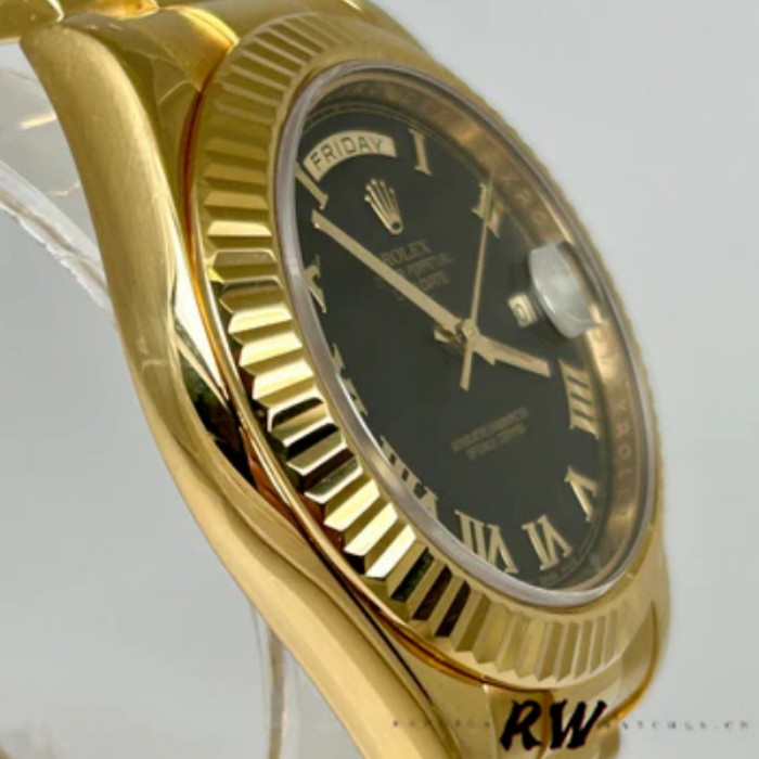 Rolex Day-Date 218238 Black Roman Numeral Dial Yellow Gold 41MM Mens Replica Watch