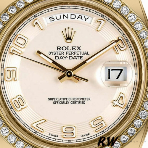 Rolex Day-Date 218348 Concentric Circle Ivory Dial 41MM Mens Replica Watch