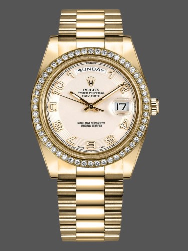 Rolex Day-Date 218348 Concentric Circle Ivory Dial 41MM Mens Replica Watch