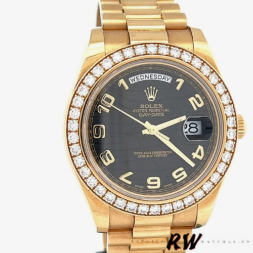 Rolex Day-Date 218348 Wave Black Dial 41MM Mens Replica Watch