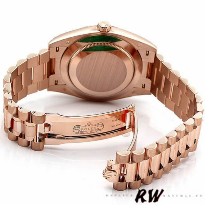 Rolex Day-Date 228235 Green Roman Numeral Dial Fluted Bezel 40mm Mens Replica Watch