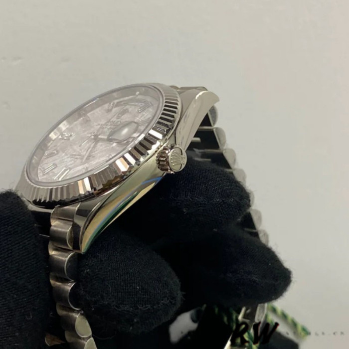Rolex Day-Date 228239 Meteorite Grey Dial Fluted Bezel 40mm Mens Replica Watch