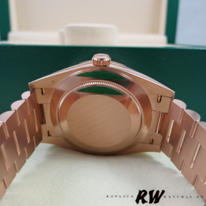 Rolex Day-Date 228345RBR White Roman Dial Diamond Bezel 40mm Mens Replica Watch