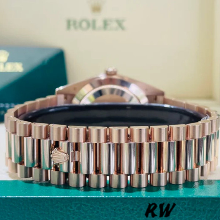 Rolex Day-Date 228345RBR Sundust Roman Dial Diamond Bezel 40mm Mens Replica Watch