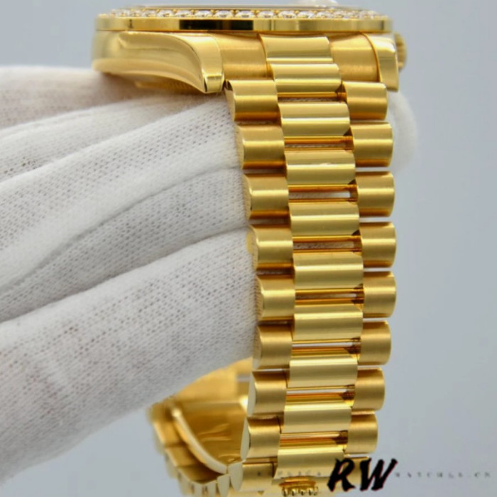 Rolex Day-Date 228348RBR Champagne Roman Dial Diamond Bezel 40mm Mens Replica Watch