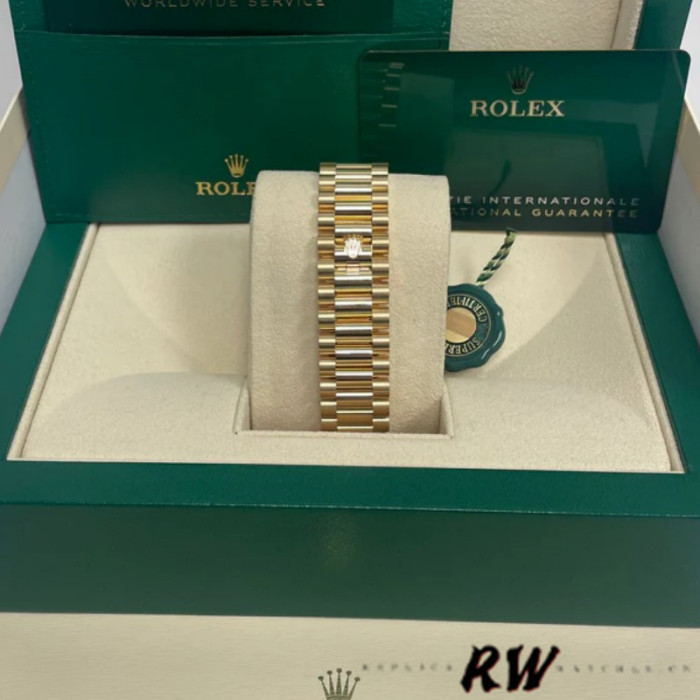 Rolex Day-Date 228348RBR Black Diamond Dial Diamond Bezel 40mm Mens Replica Watch