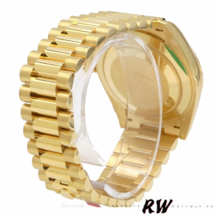 Rolex Day-Date 228348RBR Silver Diagonal Motif Dial Diamond Bezel 40mm Mens Replica Watch