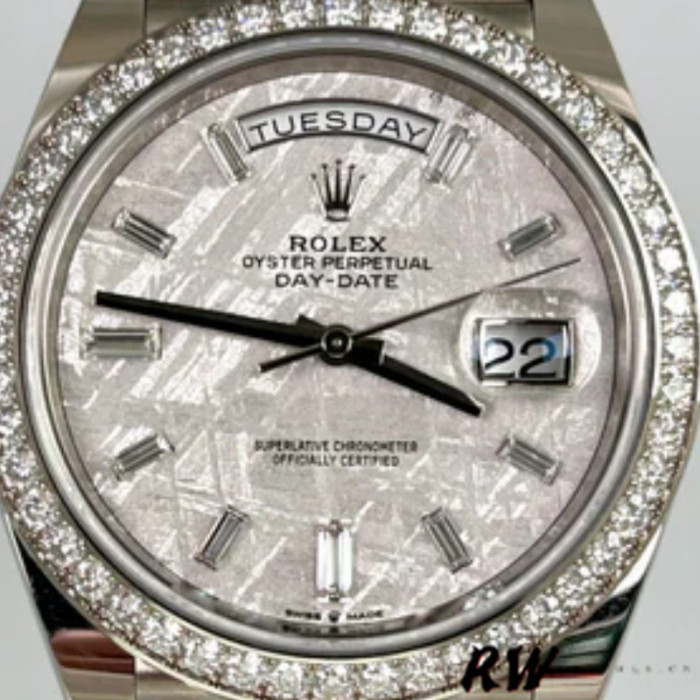 Rolex Day-Date 228349RBR Meteorite Dial Diamond Bezel 40mm Mens Replica Watch